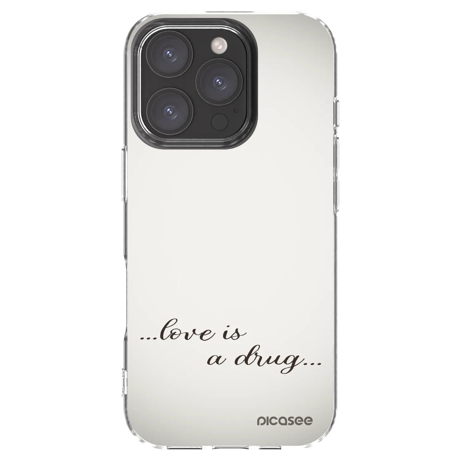 Picasee silikonski prozorni ovitek za Apple iPhone 16 Pro - Love is a drug