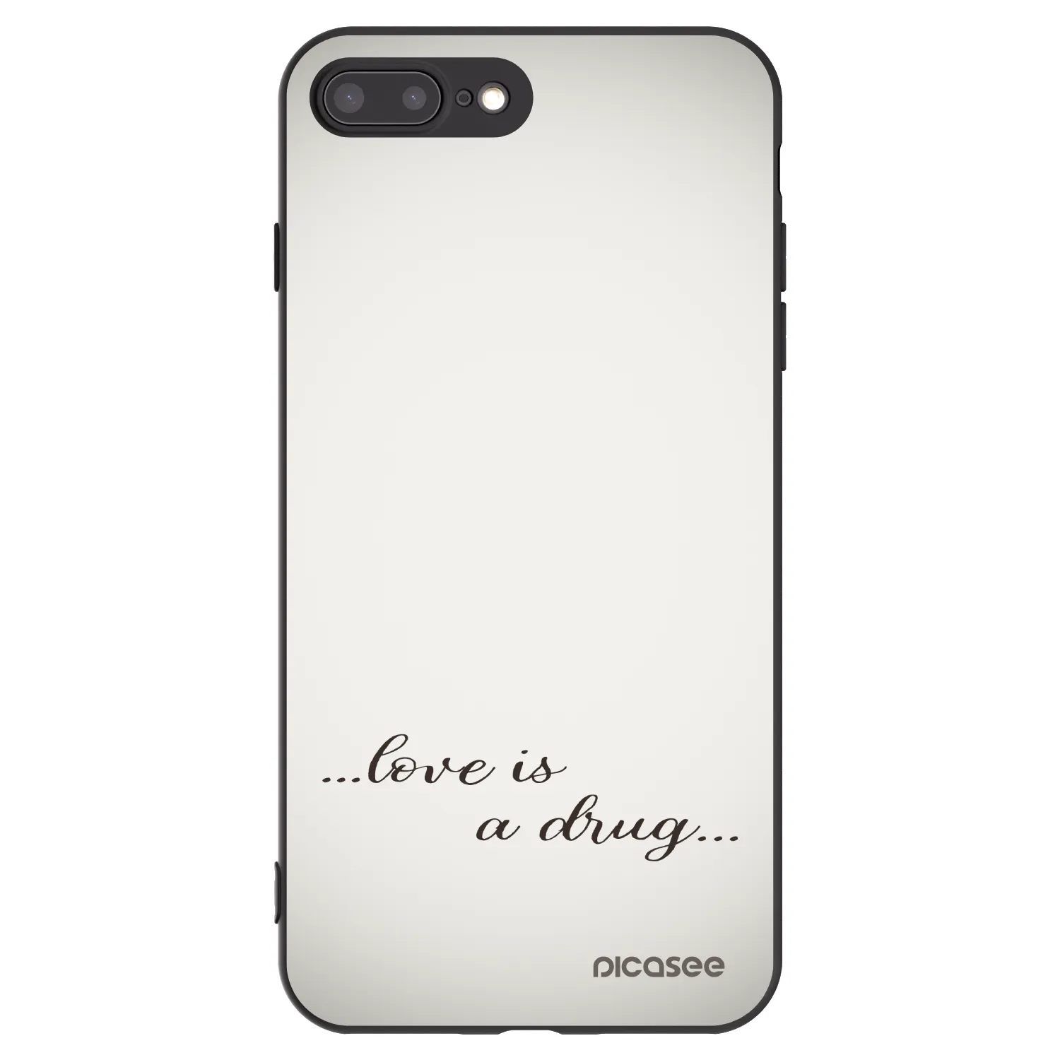 Picasee silikonski črni ovitek za Apple iPhone 8 Plus - Love is a drug