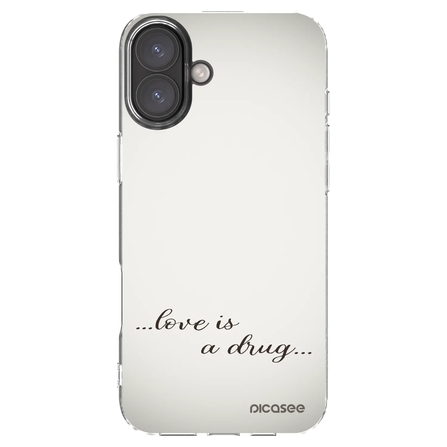 Picasee silikonski prozorni ovitek za Apple iPhone 16 Plus - Love is a drug