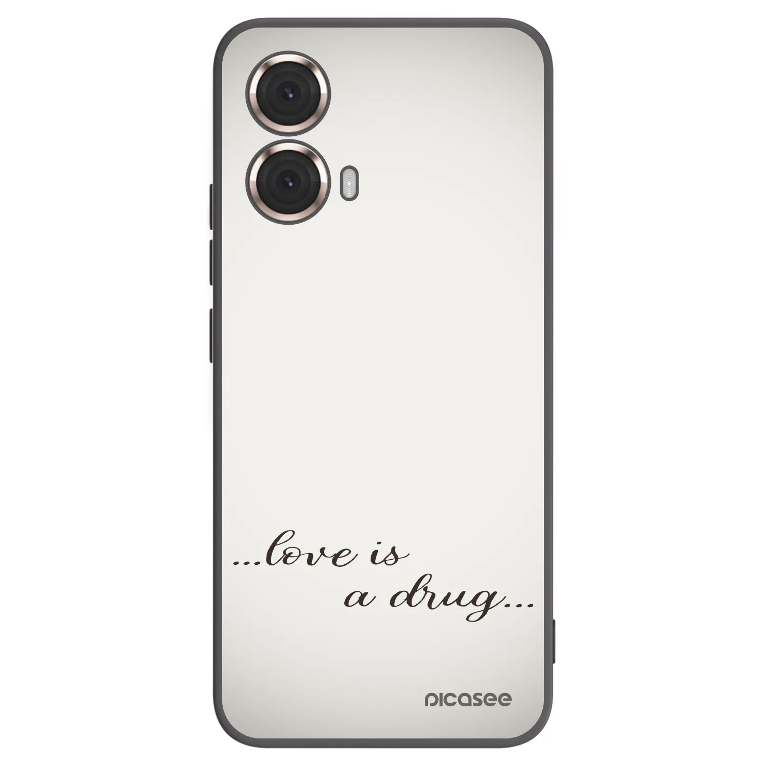Picasee silikonski črni ovitek za Motorola Moto G85 - Love is a drug