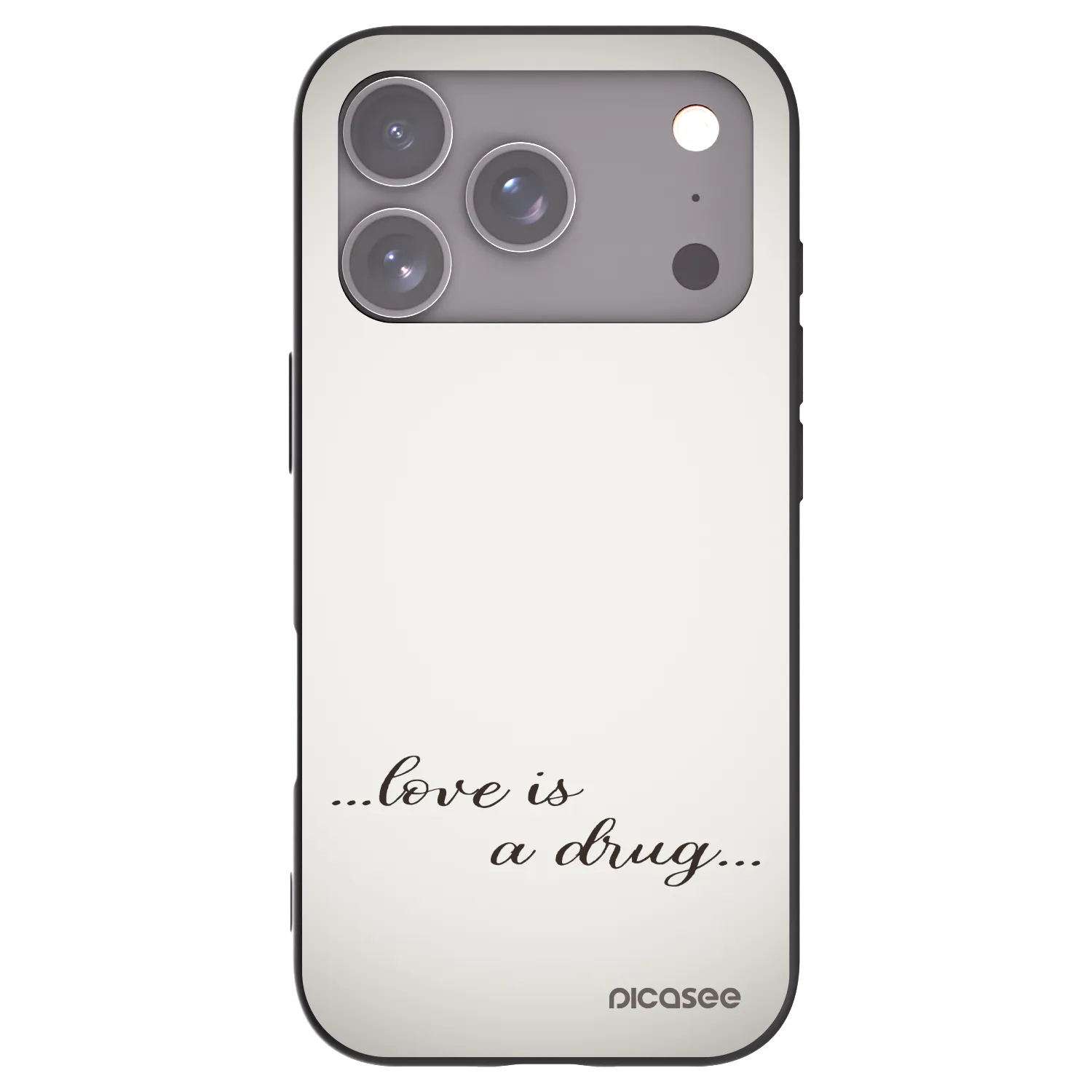 Picasee silikonski črni ovitek za Apple iPhone 17 Pro - Love is a drug