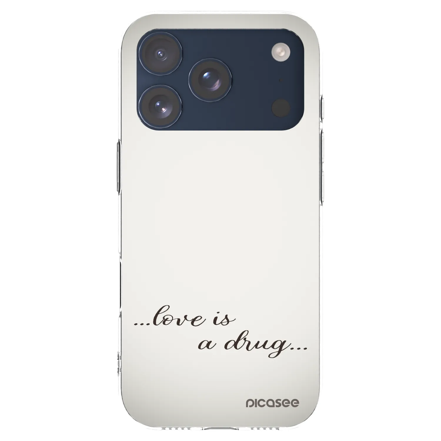 Picasee silikonski prozorni ovitek za Apple iPhone 17 Pro - Love is a drug