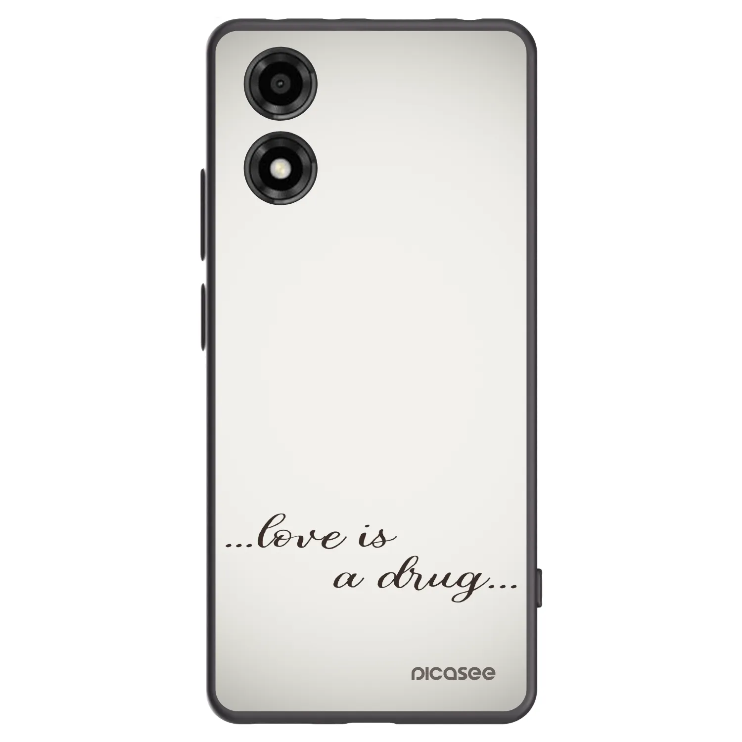 Picasee silikonski črni ovitek za Motorola Moto E14 - Love is a drug
