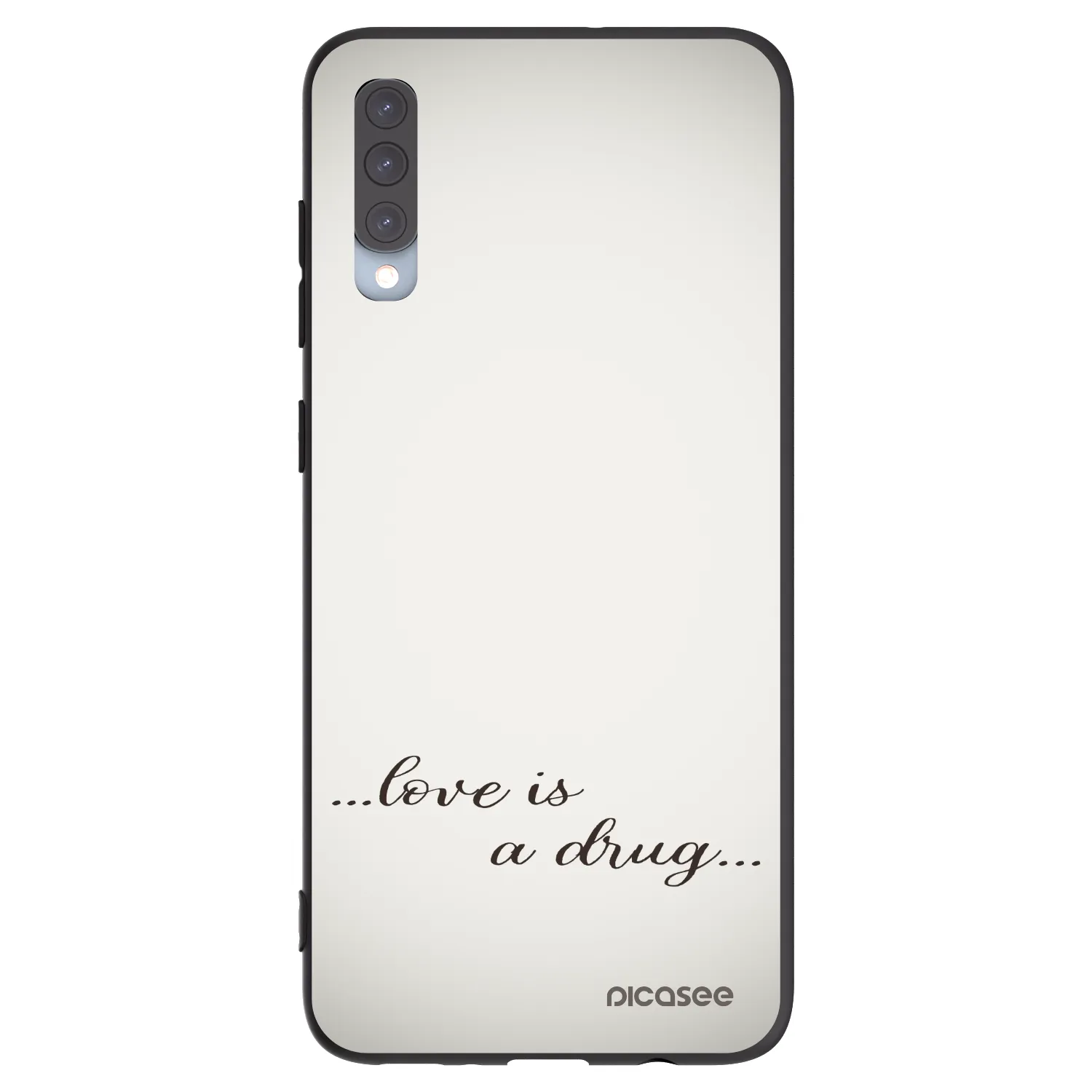 Picasee silikonski črni ovitek za Samsung Galaxy A70 A705F - Love is a drug