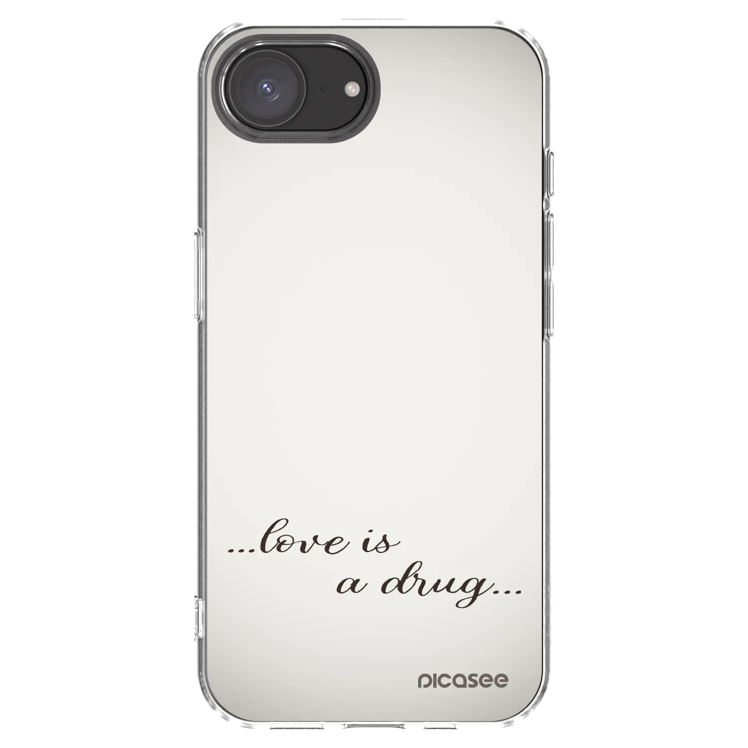 Picasee silikonski prozorni ovitek za Apple iPhone 17e - Love is a drug