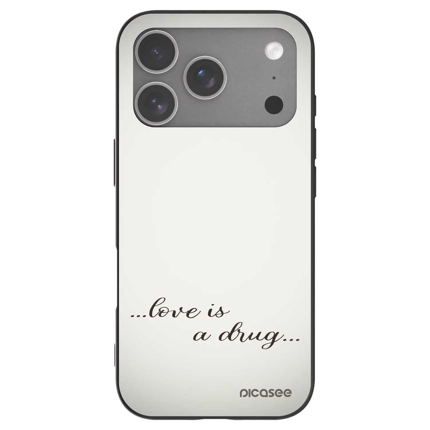 Picasee silikonski črni ovitek za Apple iPhone 18 Pro - Love is a drug