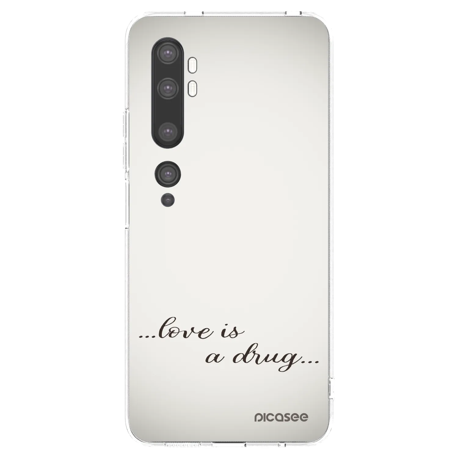 Picasee silikonski prozorni ovitek za Xiaomi Mi Note 10 (Pro) - Love is a drug