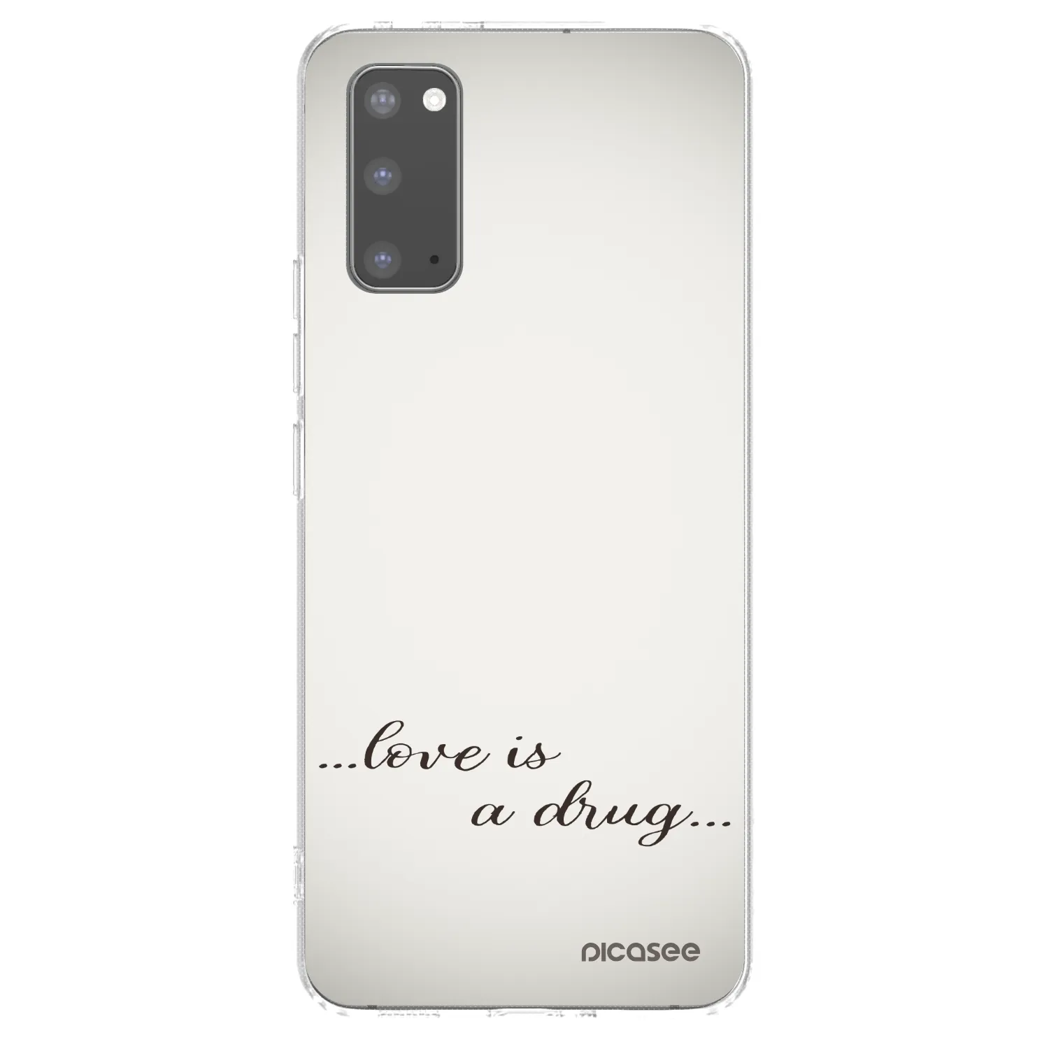 Picasee silikonski prozorni ovitek za Samsung Galaxy S20 G980F - Love is a drug
