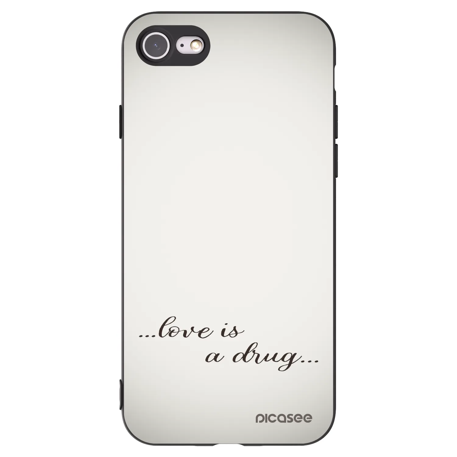 Picasee silikonski črni ovitek za Apple iPhone SE 2020 - Love is a drug