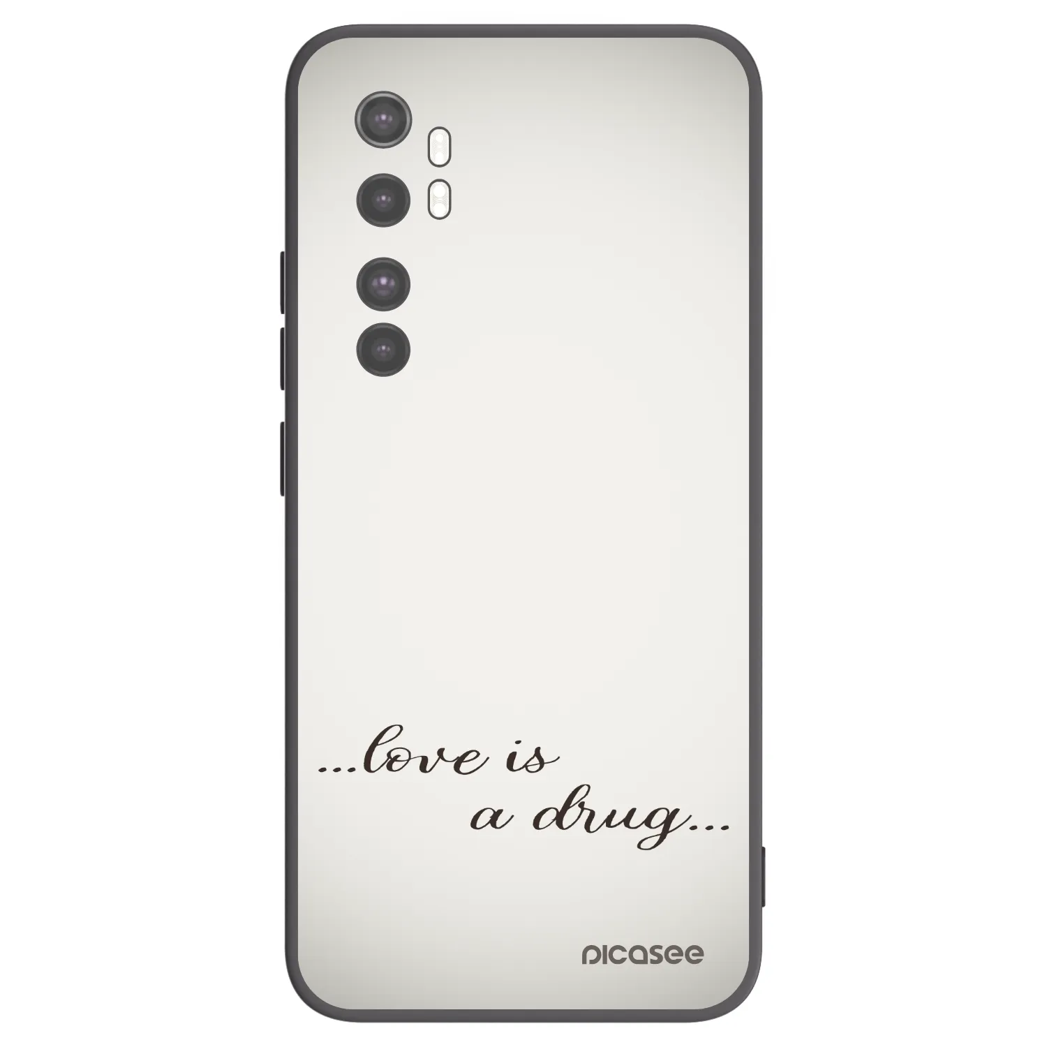Picasee silikonski črni ovitek za Xiaomi Mi Note 10 Lite - Love is a drug