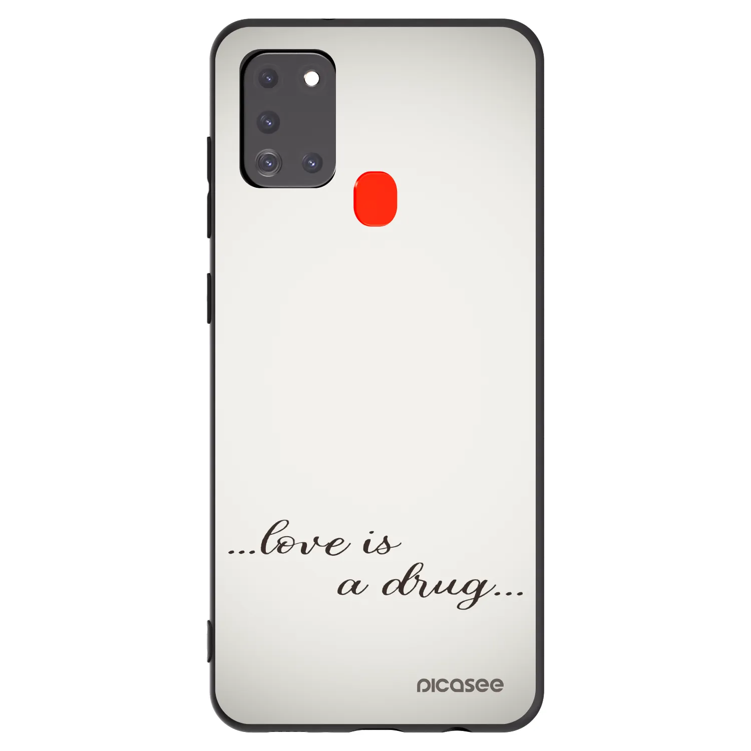Picasee silikonski črni ovitek za Samsung Galaxy A21s - Love is a drug