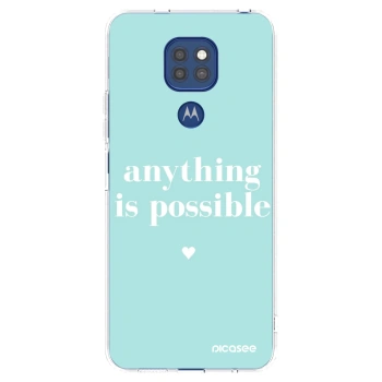 Picasee silikonski prozorni ovitek za Motorola Moto G9 Play - Anything is possible