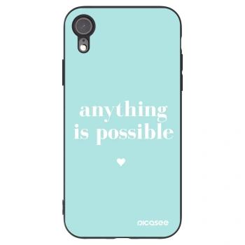 Picasee silikonski črni ovitek za Apple iPhone XR - Anything is possible