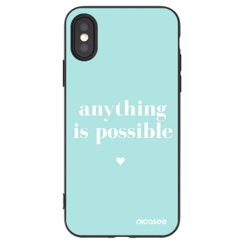 Picasee silikonski črni ovitek za Apple iPhone X/XS - Anything is possible