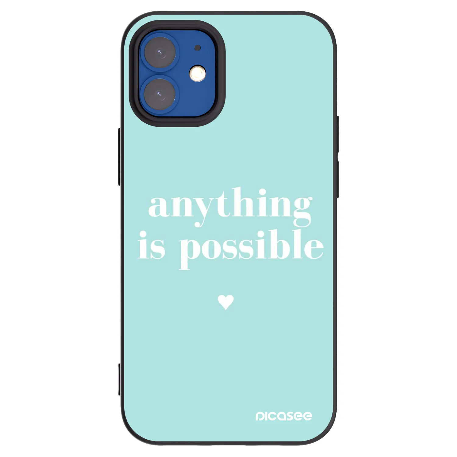 Picasee silikonski črni ovitek za Apple iPhone 12 mini - Anything is possible