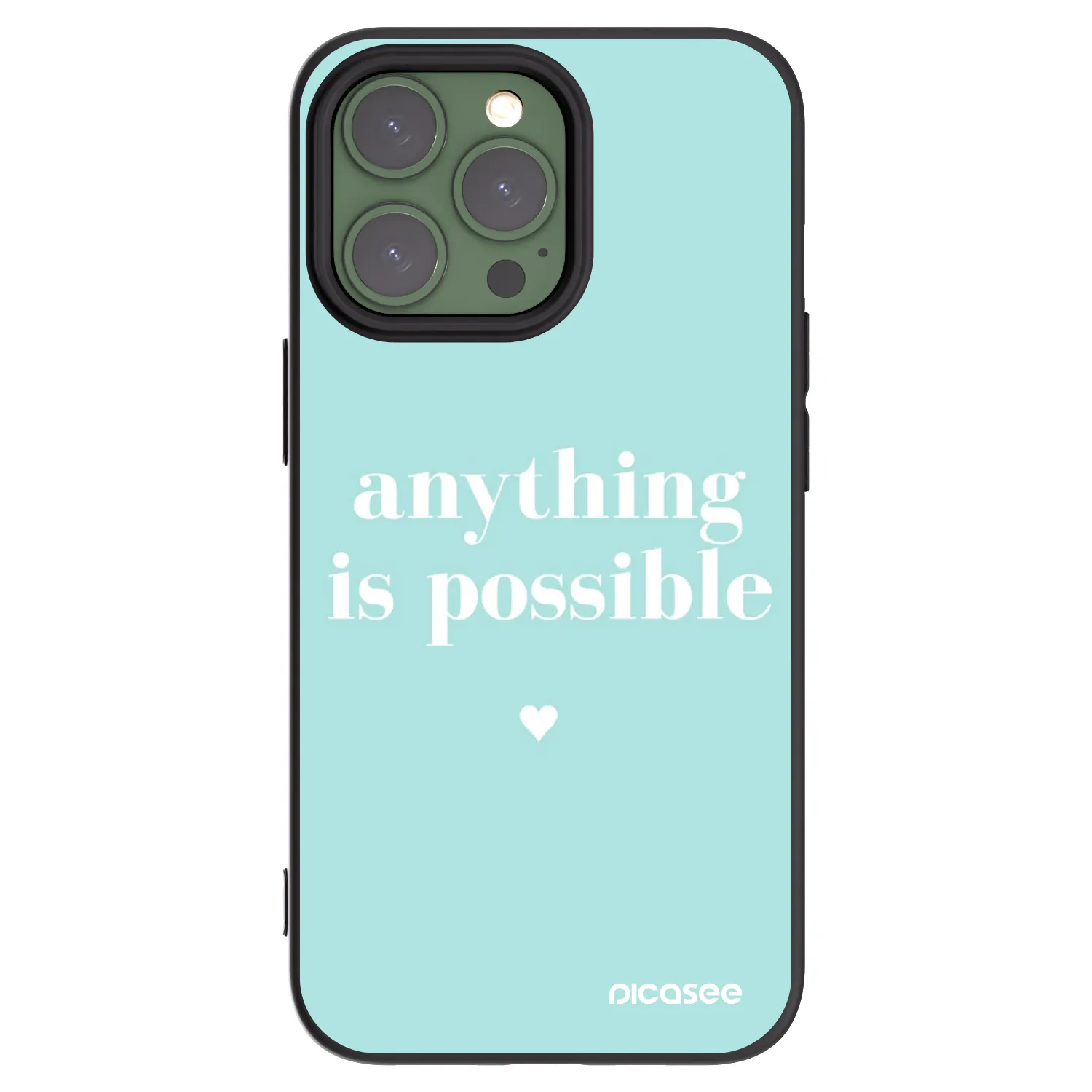 Picasee silikonski črni ovitek za Apple iPhone 13 Pro - Anything is possible