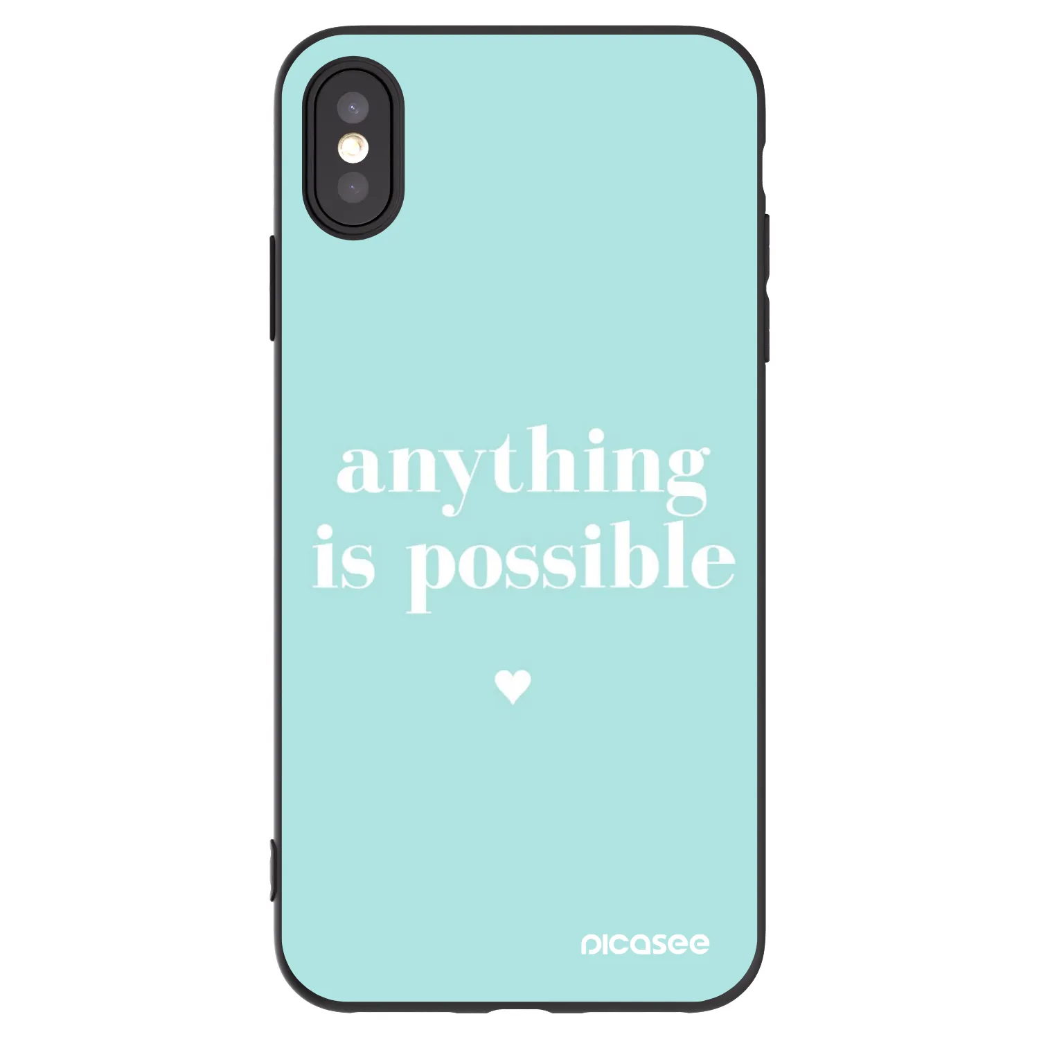 Picasee silikonski črni ovitek za Apple iPhone XS Max - Anything is possible