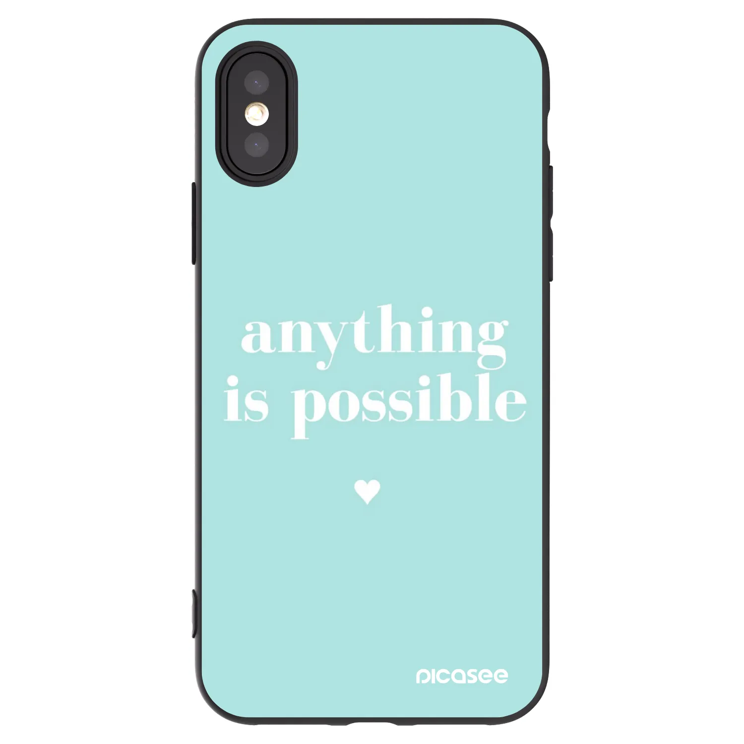 Picasee silikonski črni ovitek za Apple iPhone X/XS - Anything is possible
