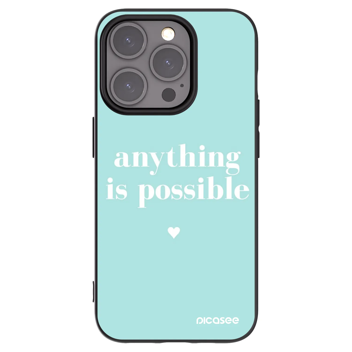 Picasee silikonski črni ovitek za Apple iPhone 15 Pro - Anything is possible