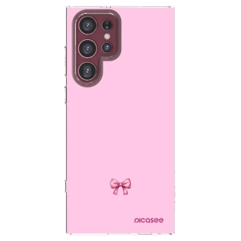 Picasee silikonski prozorni ovitek za Samsung Galaxy S22 Ultra 5G - Blush bow
