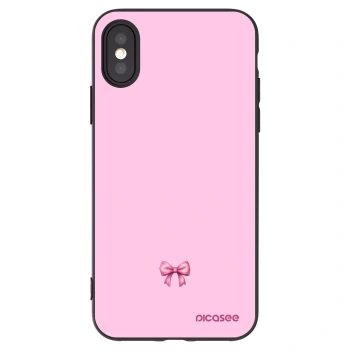 Picasee silikonski črni ovitek za Apple iPhone X/XS - Blush bow