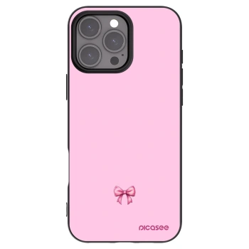 Picasee silikonski črni ovitek za Apple iPhone 16 Pro Max - Blush bow