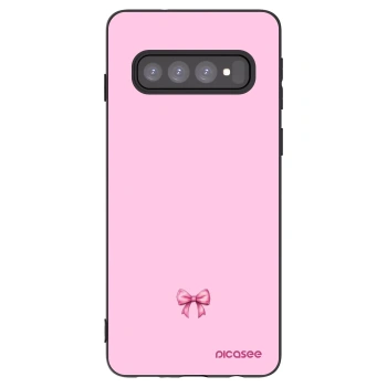 Picasee silikonski črni ovitek za Samsung Galaxy S10 G973 - Blush bow