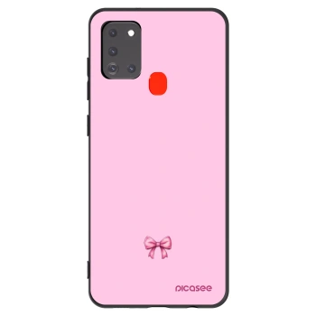 Picasee silikonski črni ovitek za Samsung Galaxy A21s - Blush bow