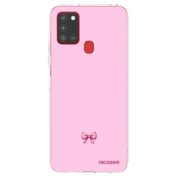Picasee silikonski prozorni ovitek za Samsung Galaxy A21s - Blush bow
