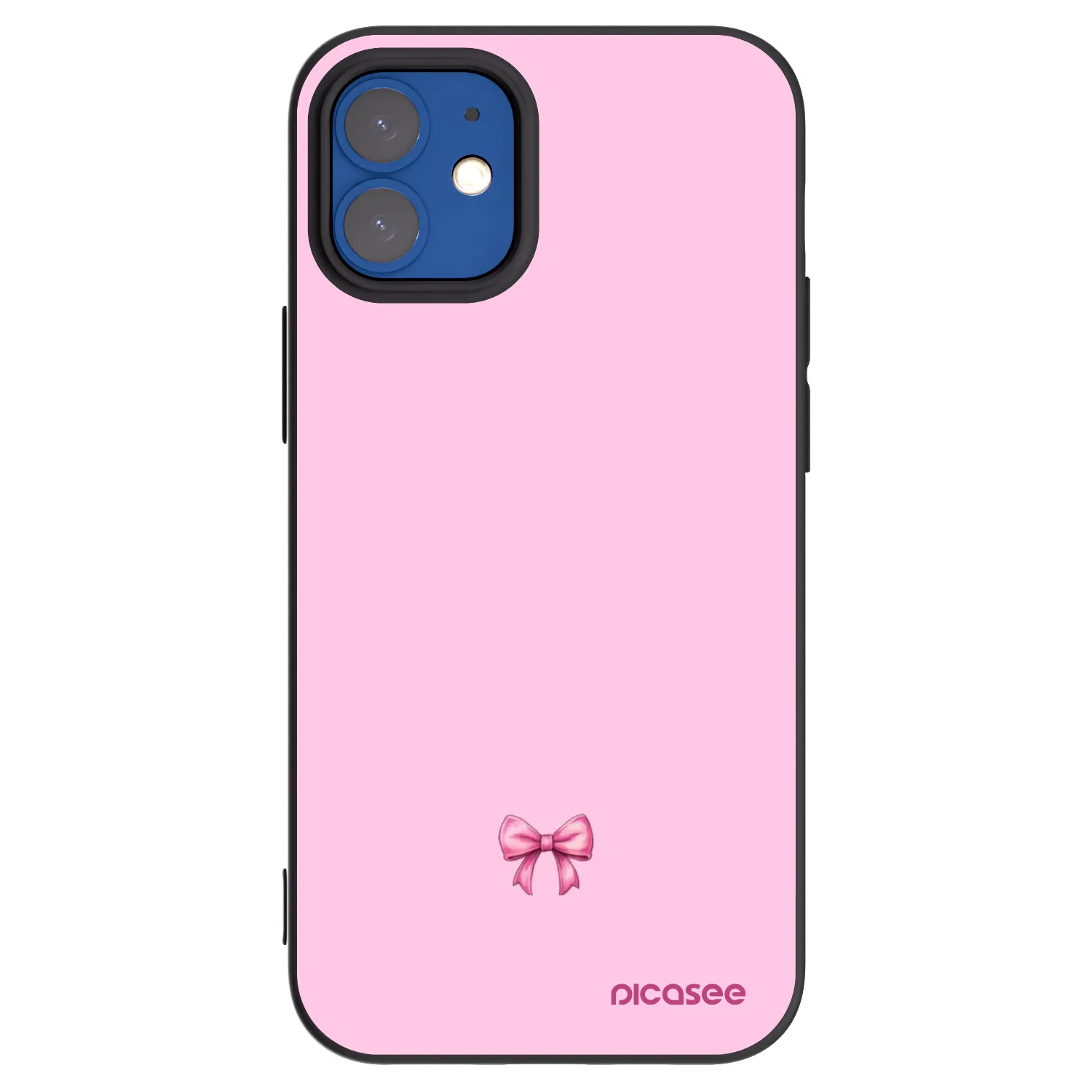 Picasee silikonski črni ovitek za Apple iPhone 12 mini - Blush bow