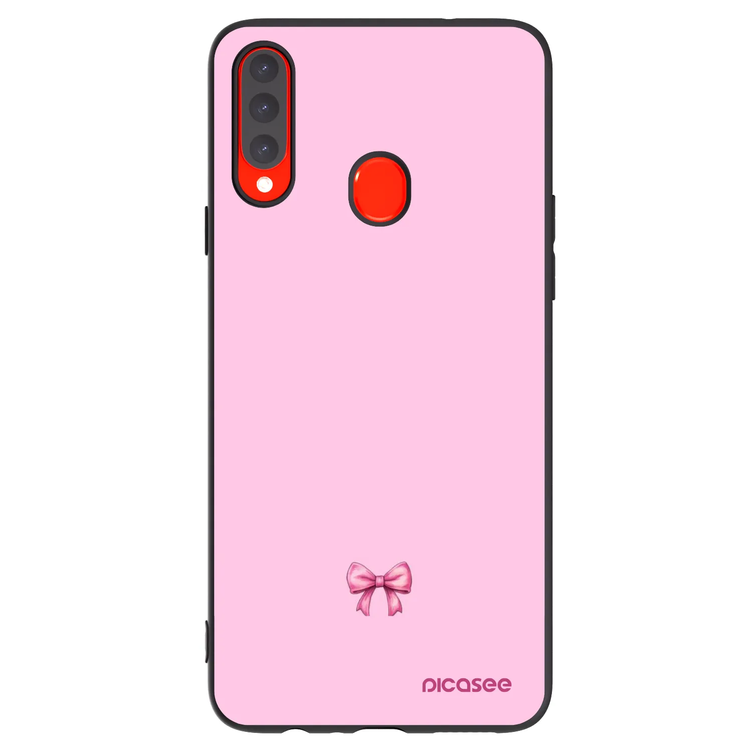 Picasee silikonski črni ovitek za Samsung Galaxy A20s - Blush bow