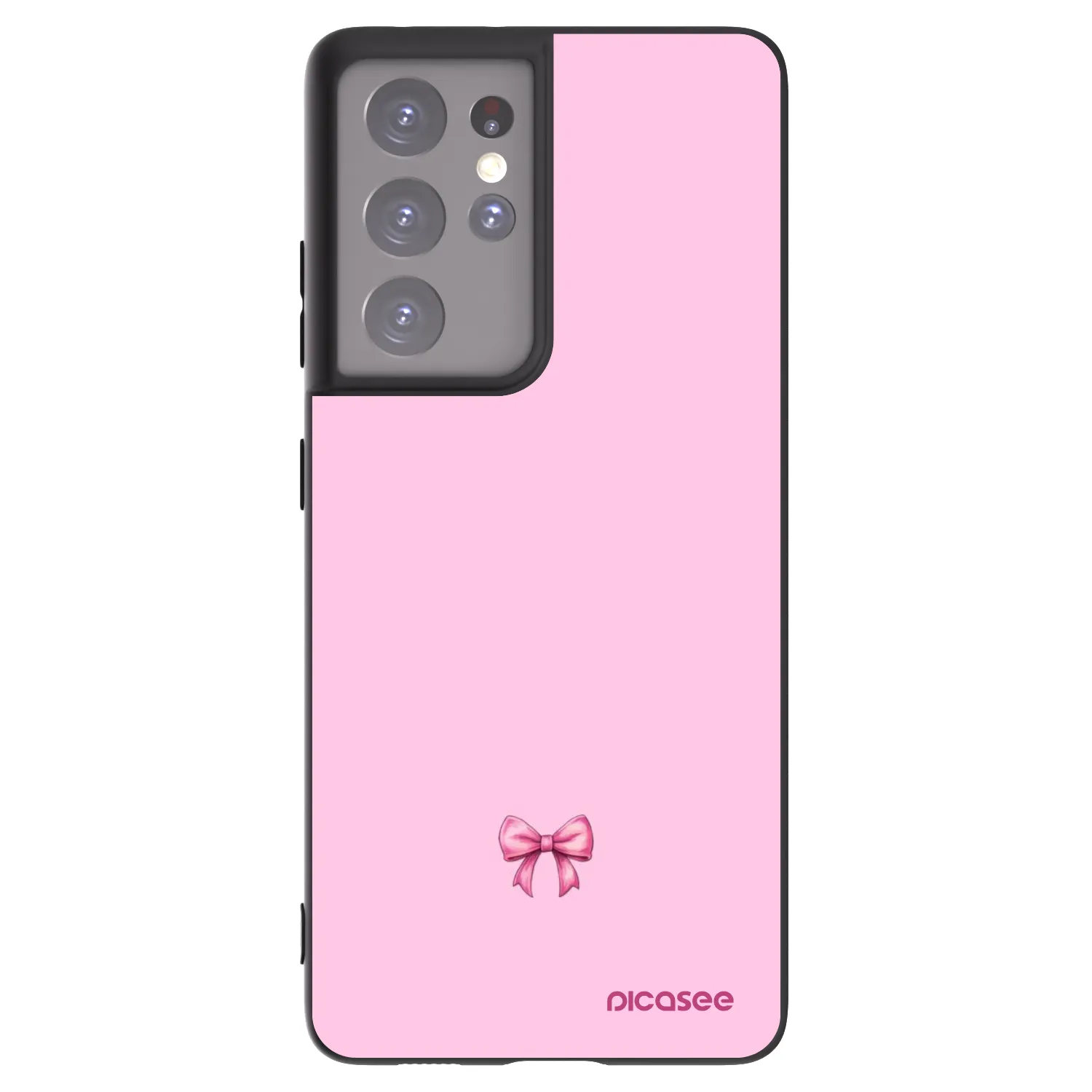 Picasee silikonski črni ovitek za Samsung Galaxy S21 Ultra 5G G998B - Blush bow