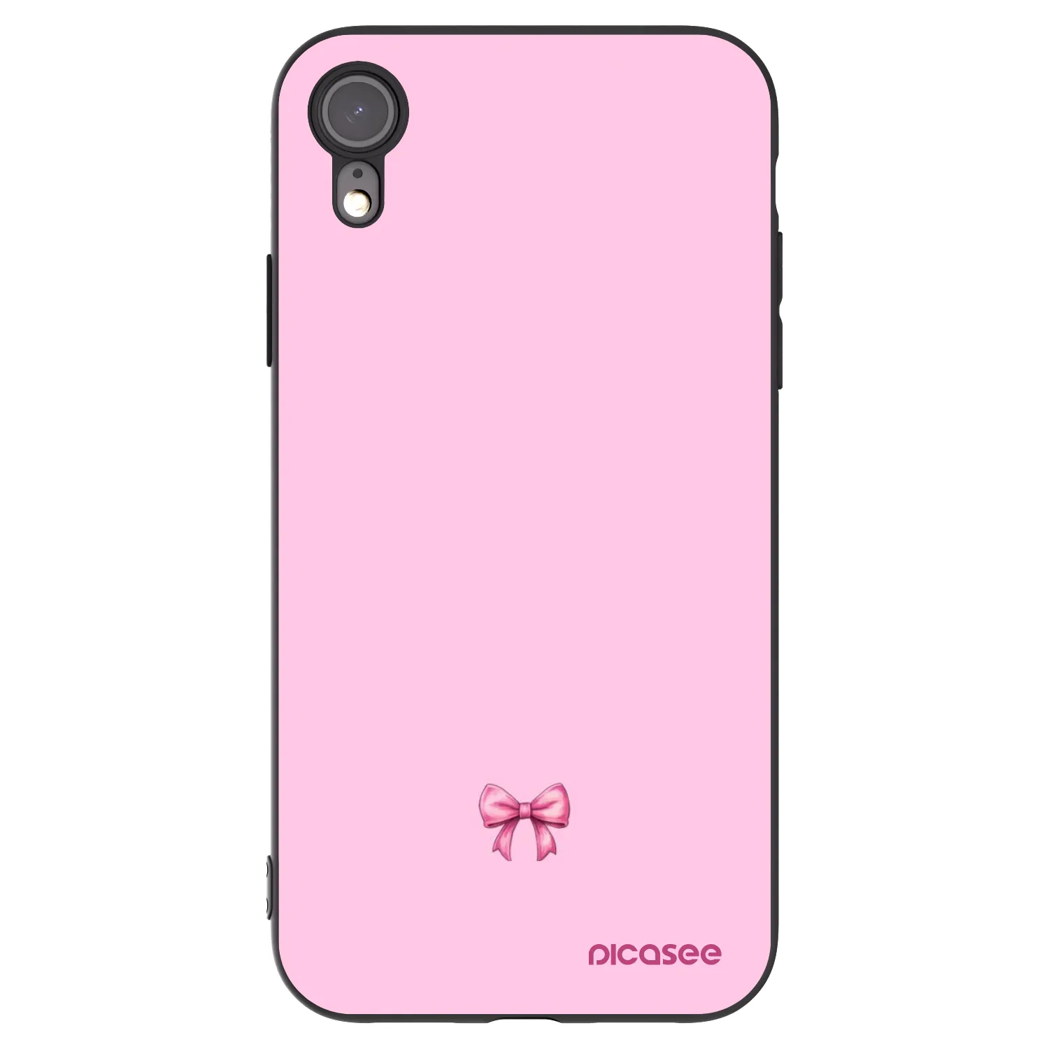 Picasee silikonski črni ovitek za Apple iPhone XR - Blush bow