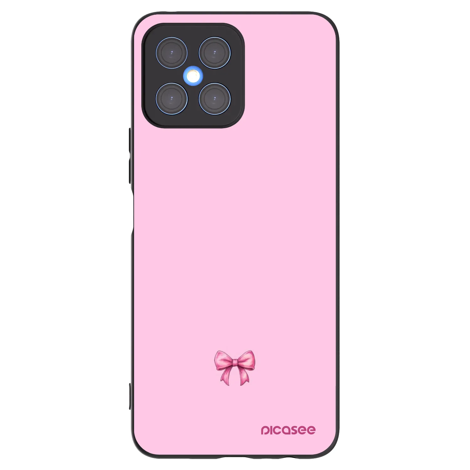 Picasee silikonski črni ovitek za Honor X8 4G - Blush bow