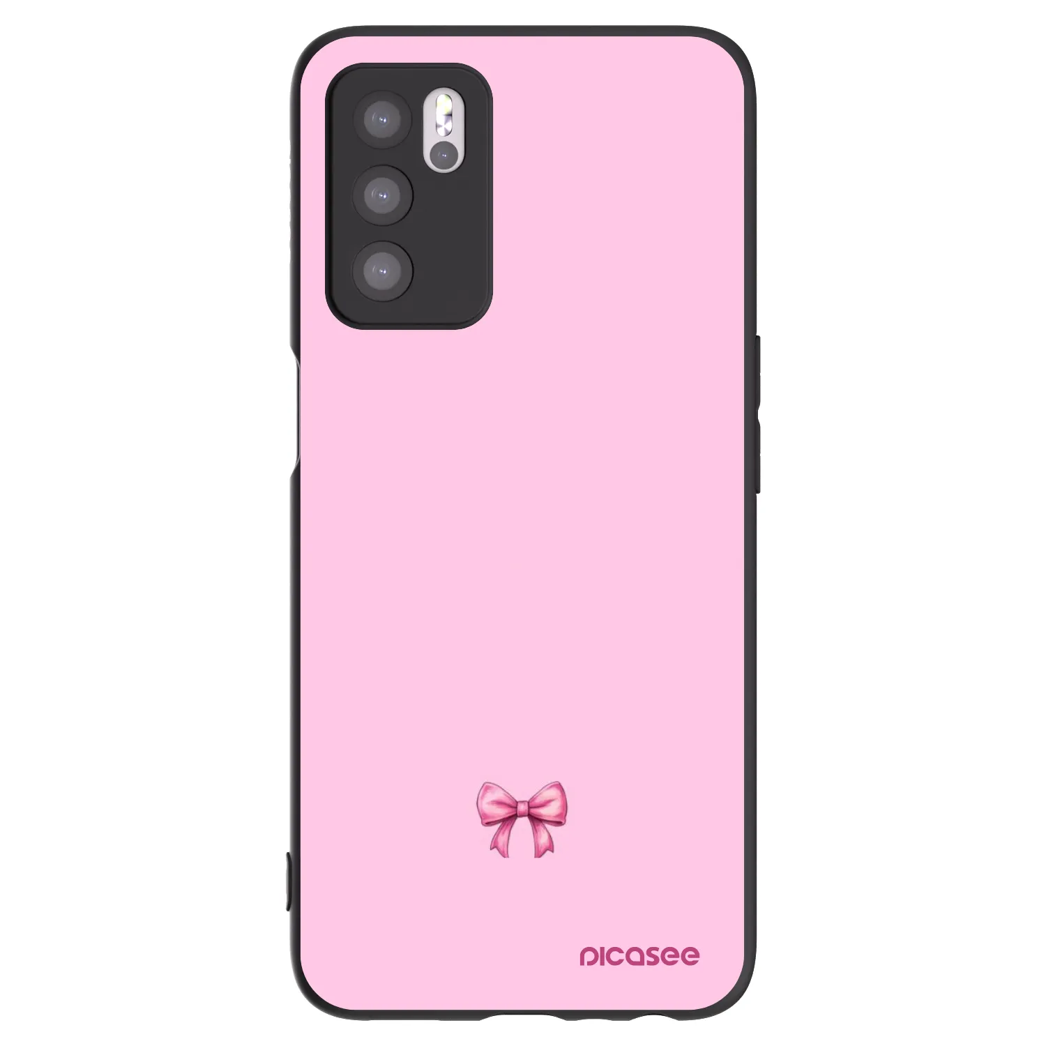 Picasee silikonski črni ovitek za OPPO A16 - Blush bow