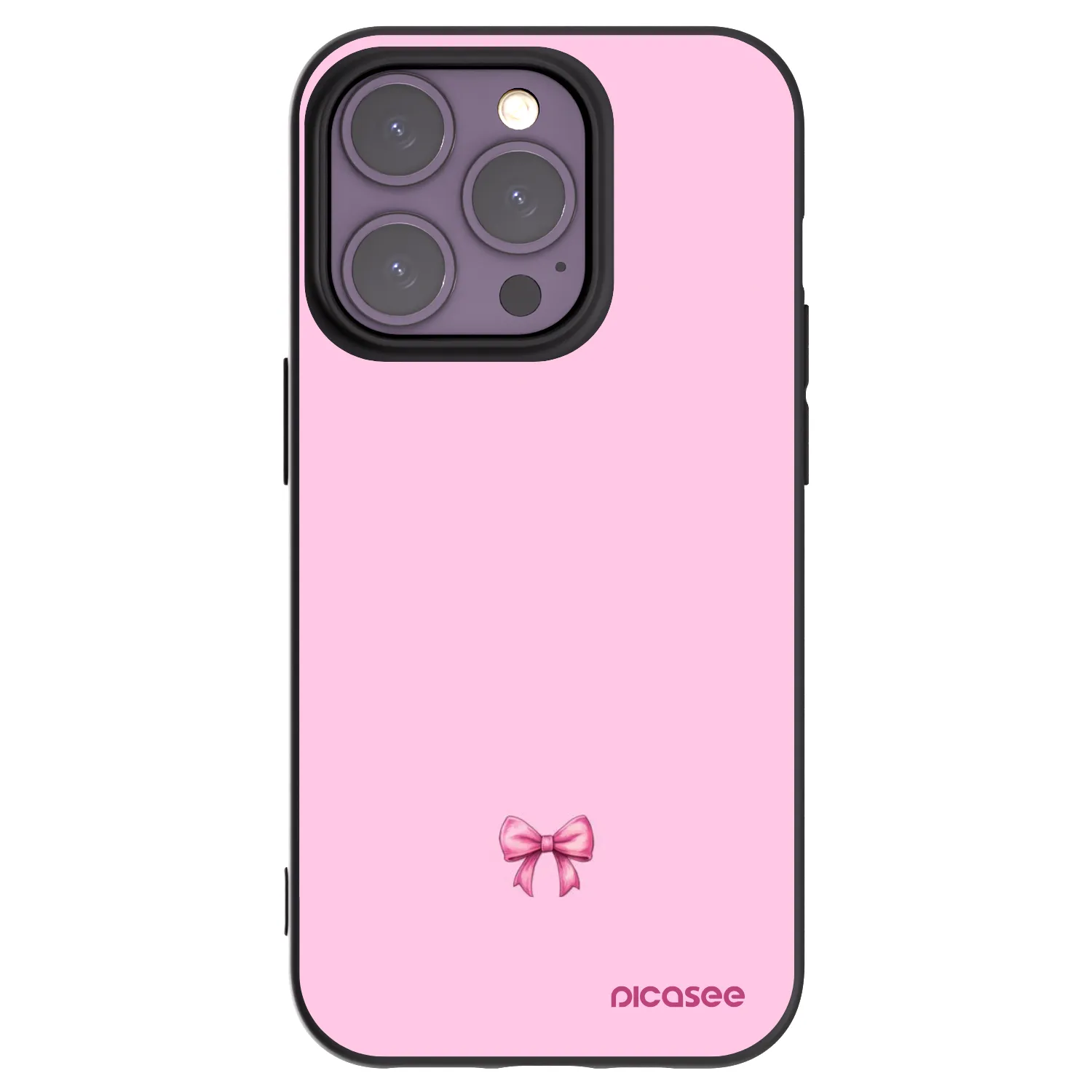 Picasee silikonski črni ovitek za Apple iPhone 14 Pro - Blush bow