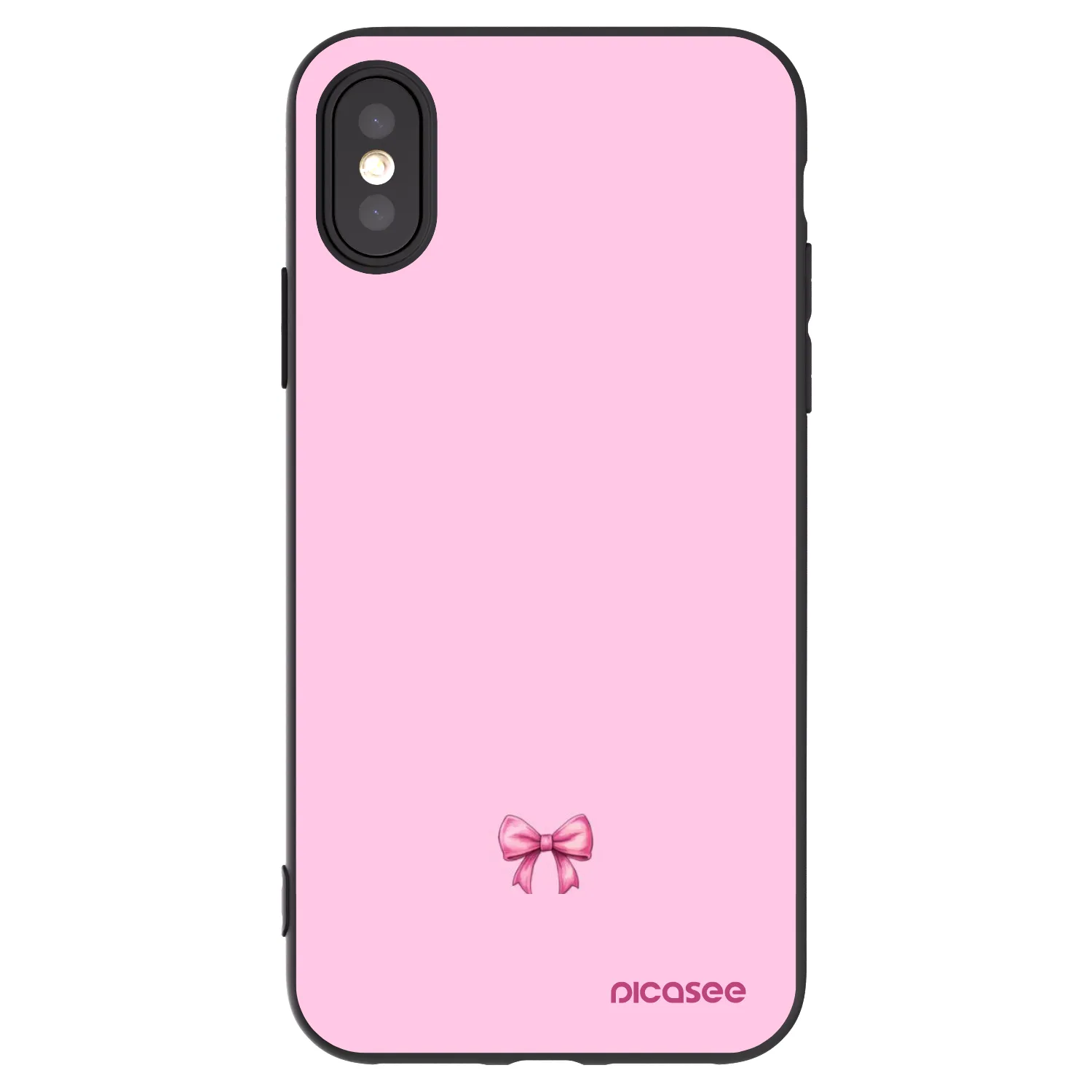 Picasee silikonski črni ovitek za Apple iPhone X/XS - Blush bow