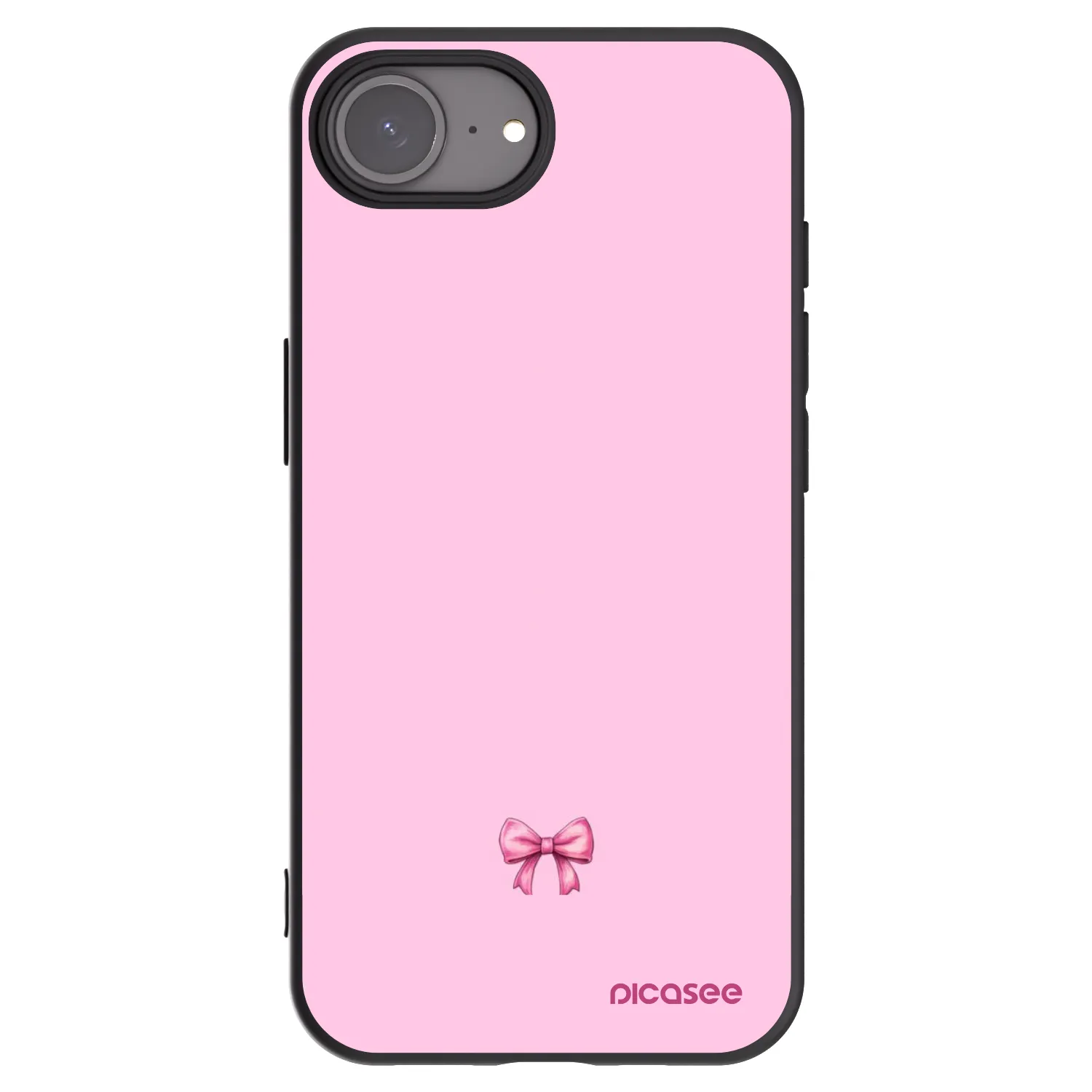 Picasee silikonski črni ovitek za Apple iPhone 16e - Blush bow