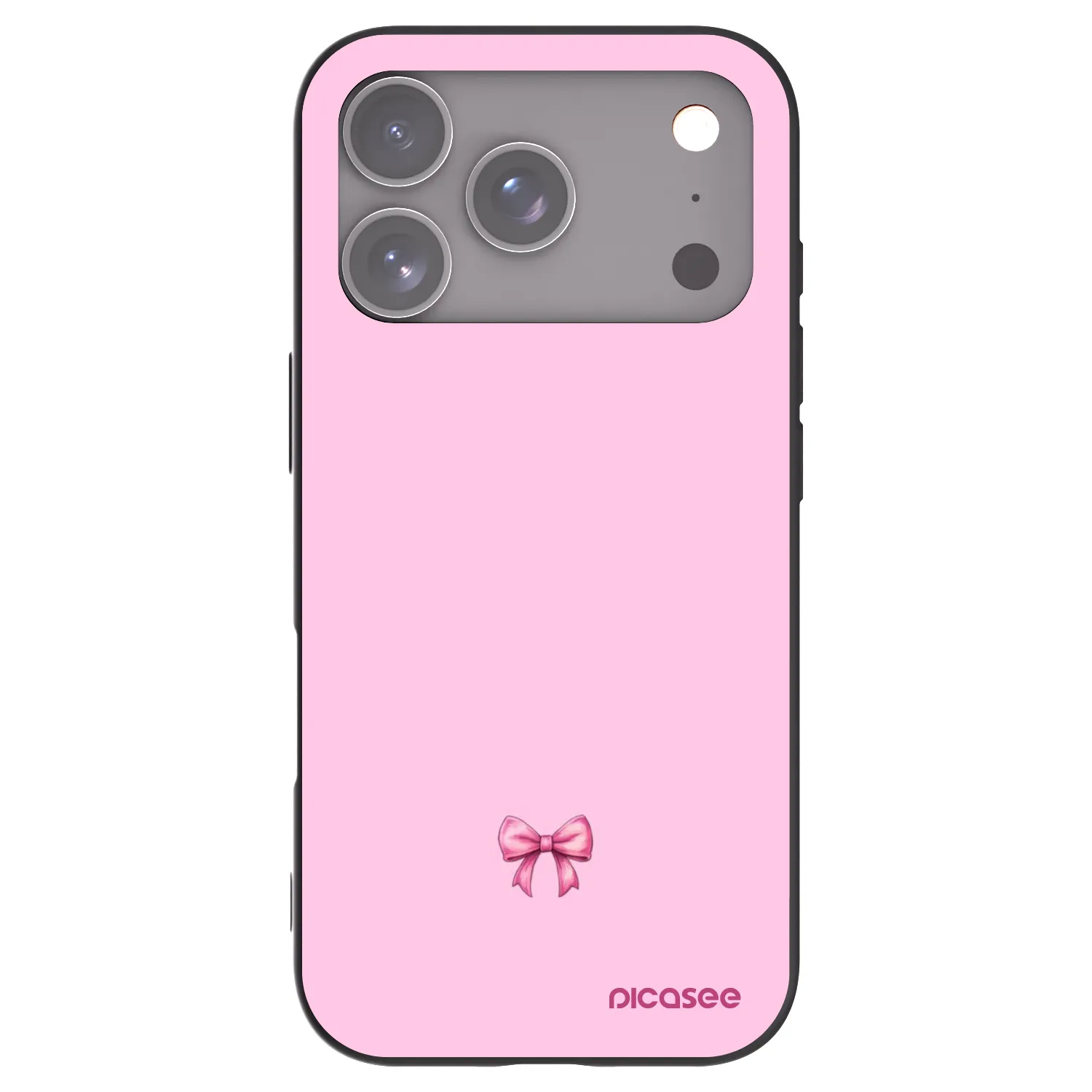 Picasee silikonski črni ovitek za Apple iPhone 17 Pro - Blush bow