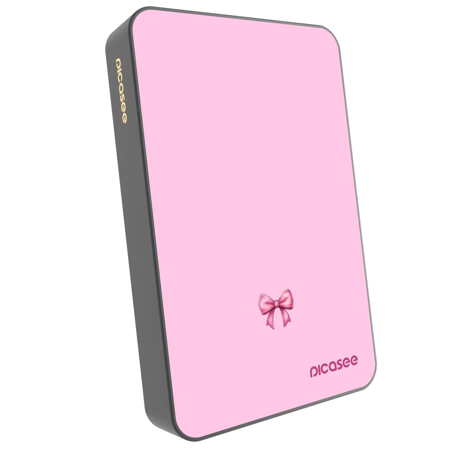 Picasee Prenosna baterija z MagSafe 10 000 mAh Siva - Blush bow