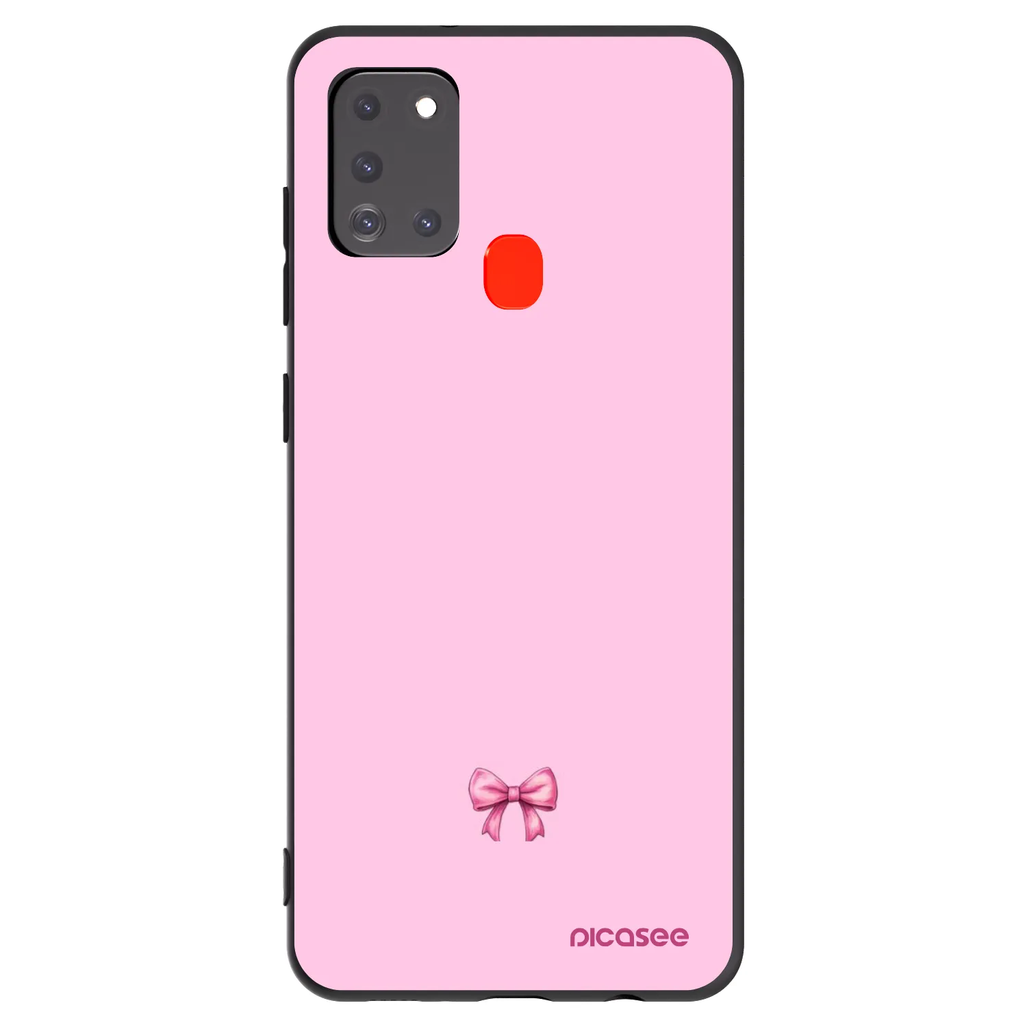 Picasee silikonski črni ovitek za Samsung Galaxy A21s - Blush bow