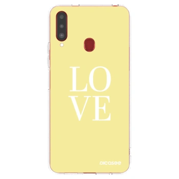 Picasee silikonski prozorni ovitek za Samsung Galaxy A20s - Love