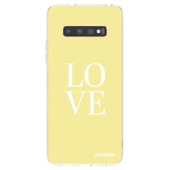 Picasee silikonski prozorni ovitek za Samsung Galaxy S10 Plus G975 - Love