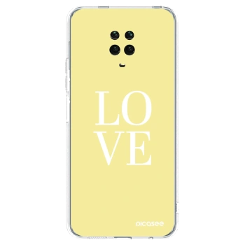 Picasee silikonski prozorni ovitek za Xiaomi Redmi Note 9 Pro - Love
