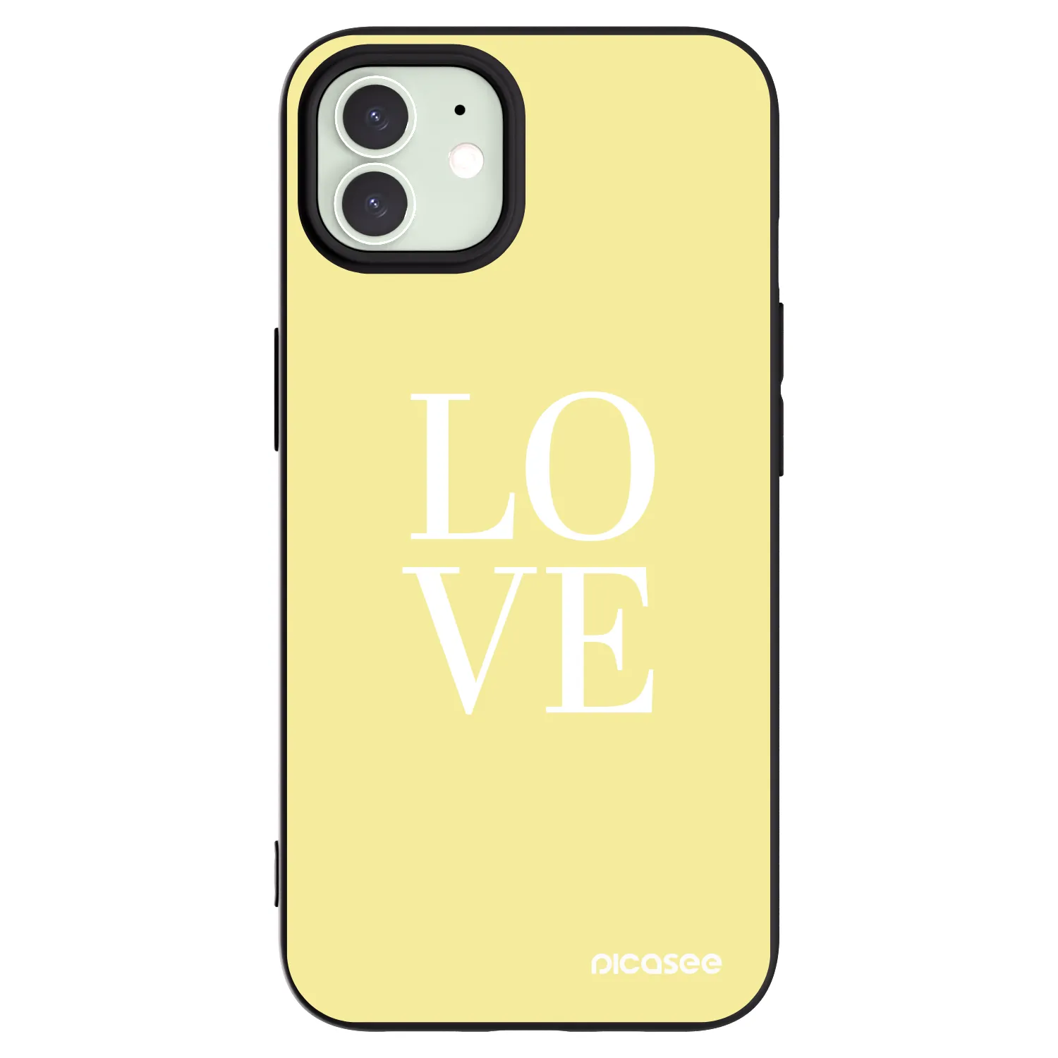 Picasee silikonski črni ovitek za Apple iPhone 12 - Love