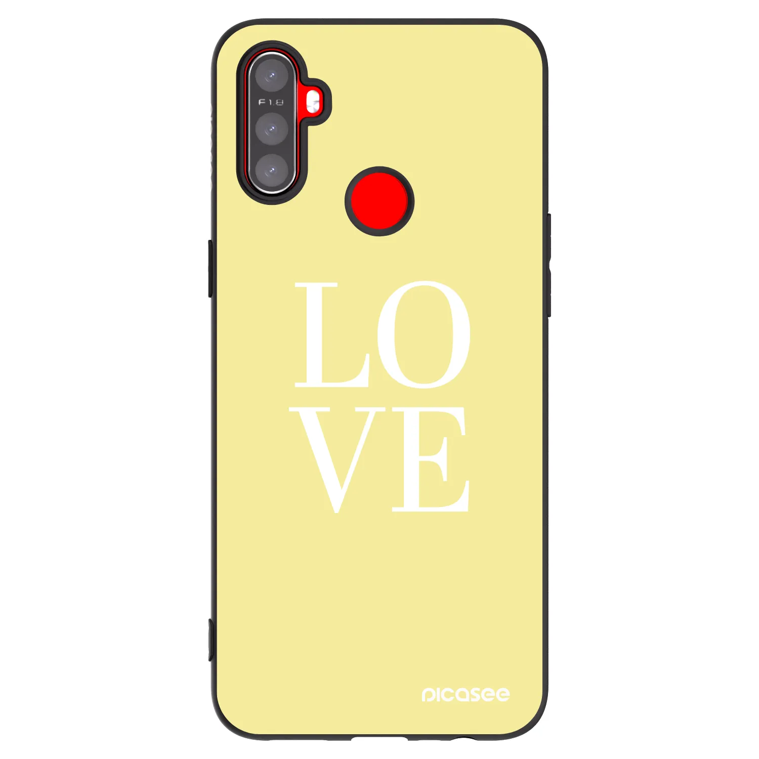 Picasee silikonski črni ovitek za Realme C3 - Love