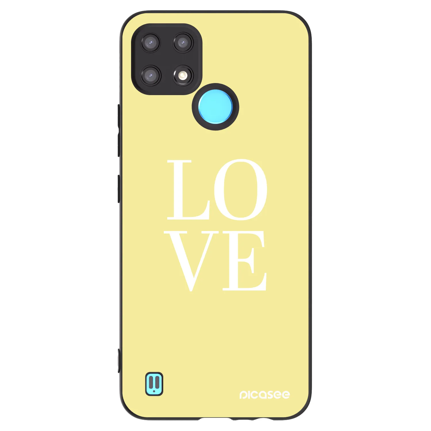 Picasee silikonski črni ovitek za Realme C21 - Love