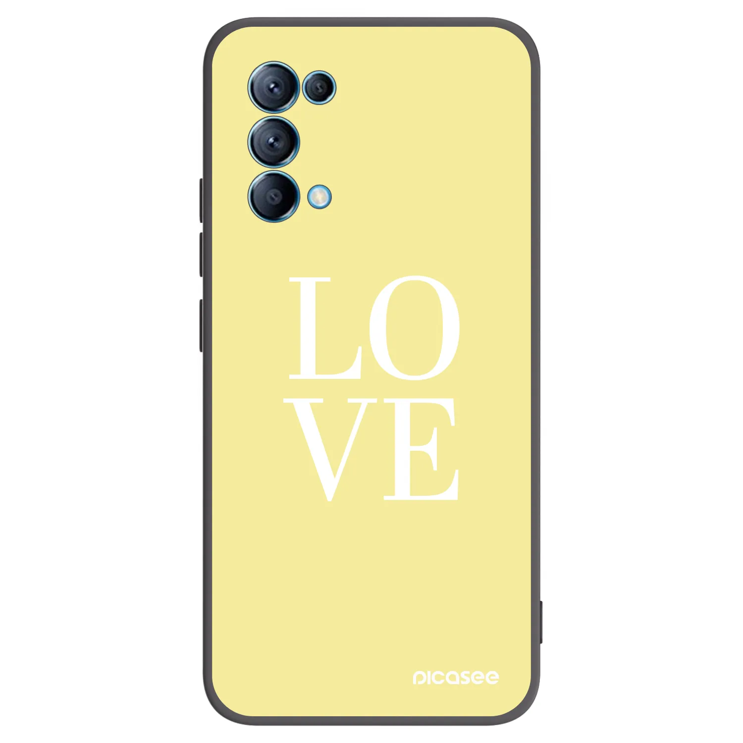 Picasee silikonski črni ovitek za OPPO A16s - Love