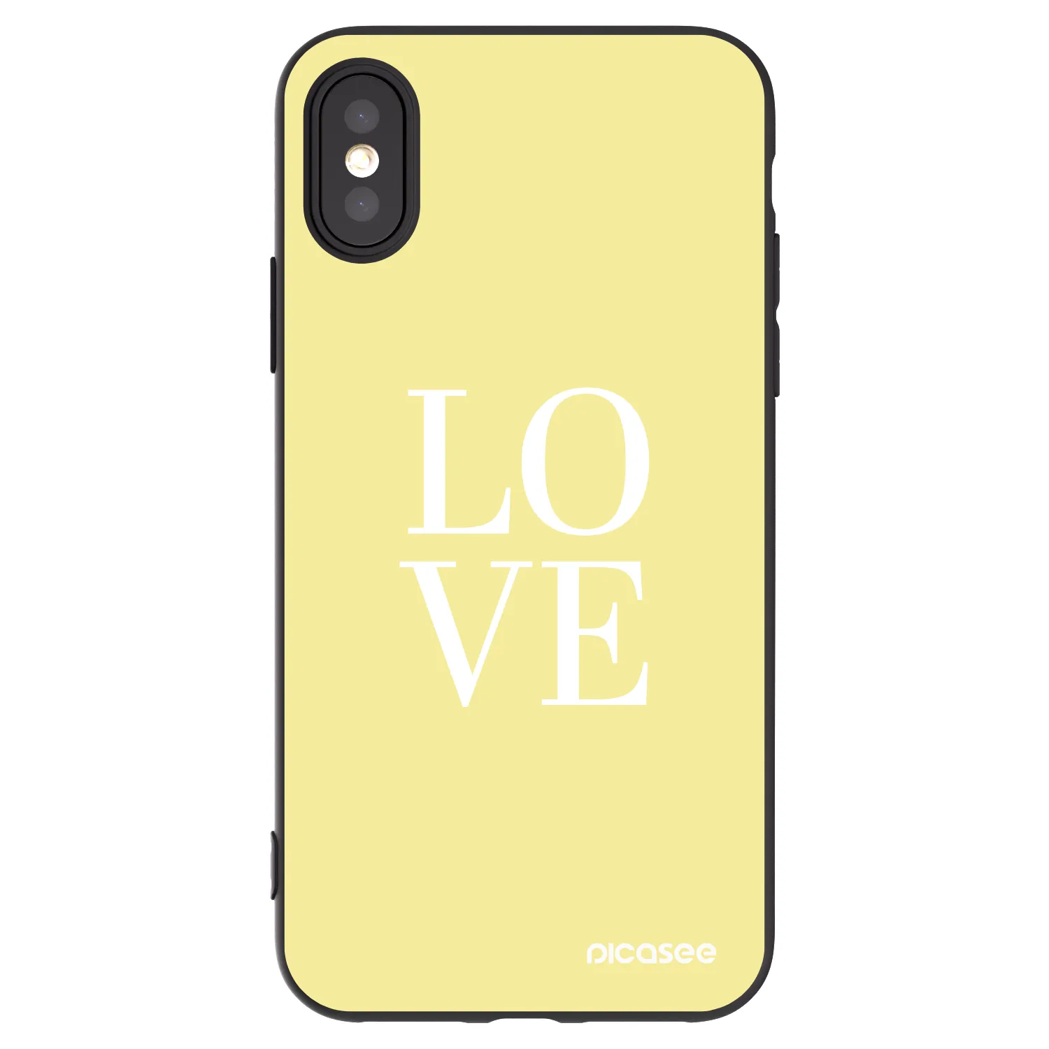 Picasee silikonski črni ovitek za Apple iPhone X/XS - Love