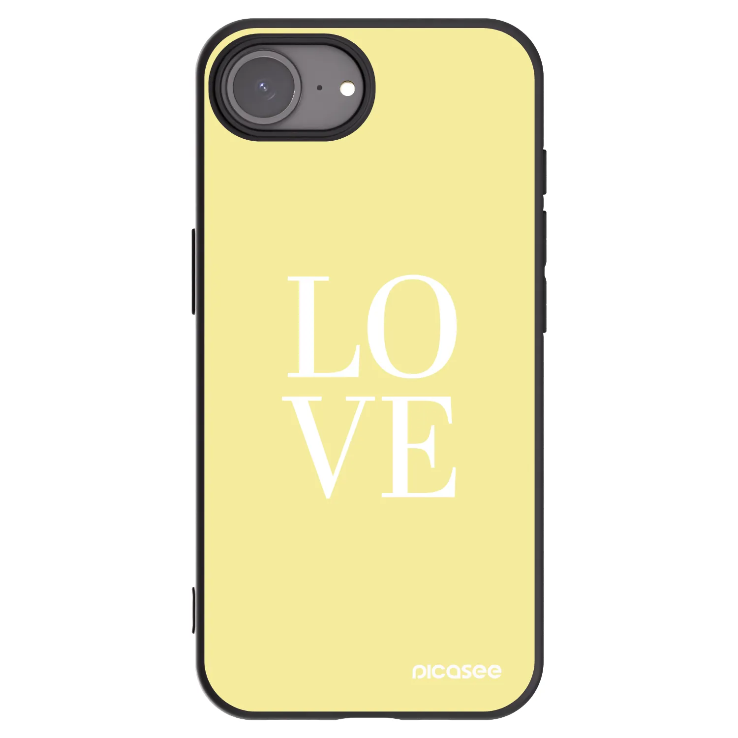 Picasee silikonski črni ovitek za Apple iPhone 16e - Love